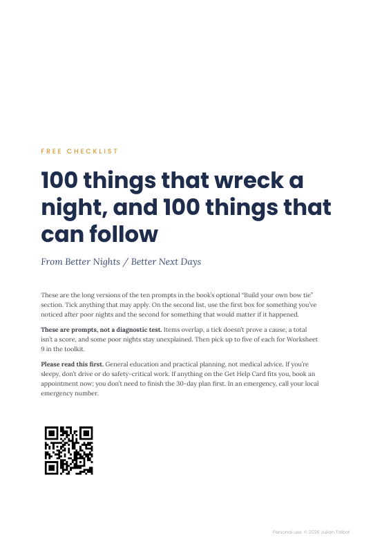 Better Nights 100 Things Checklists A4 preview