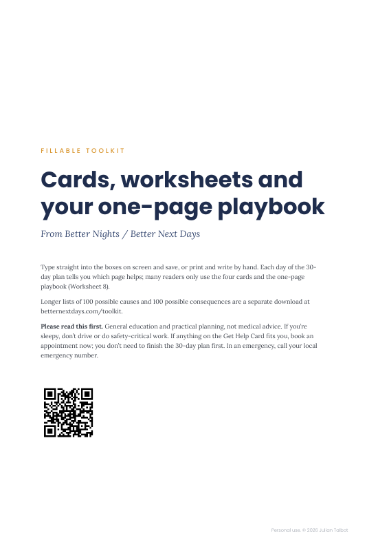 Better Nights Toolkit Fillable A4 preview